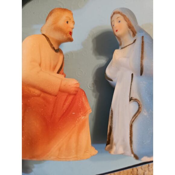 Mid-century Chalkware Holy Family Nativity Hand-painted 1950s Japan - Picture 10 of 12